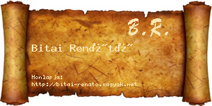Bitai Renátó névjegykártya
